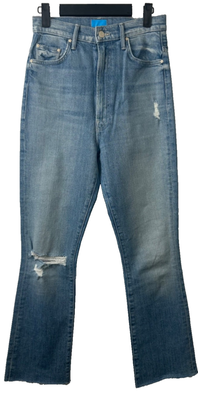 Mother The Tippy Top Insider Ankle Fray Jeans Womens 26 Sippin' Sweet Tea D35